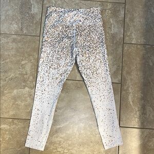 Zyia White with  Gold Flake Leggings Women's Jeans